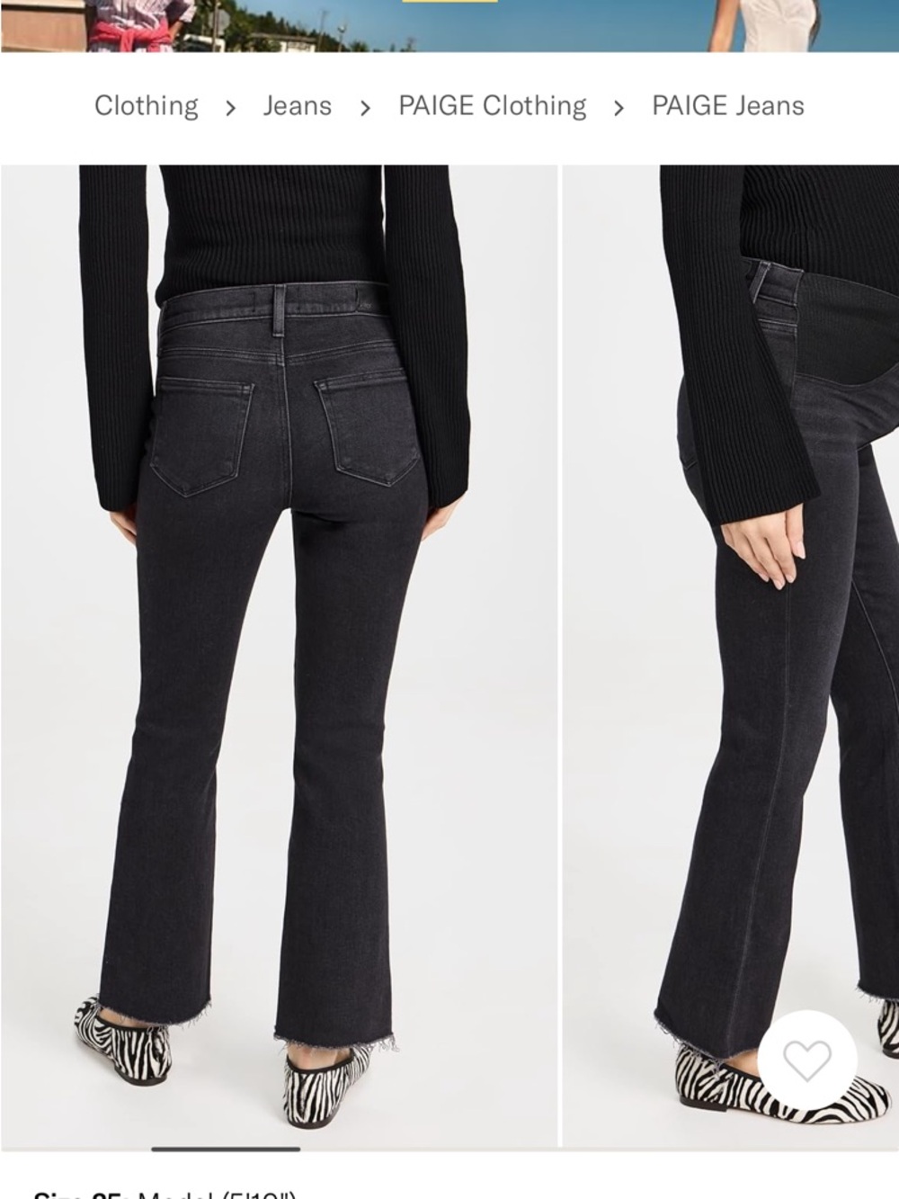 PAIGE Claudine Maternity Jeans with Raw Hem - Picture 2 of 5
